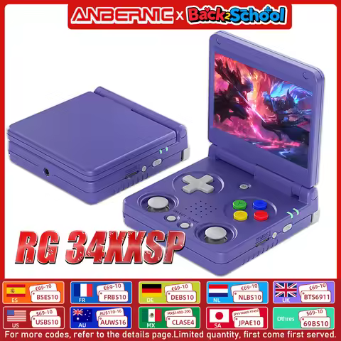 Anbernic RG34XXSP 3.4-Inch IPS Linux 64-bit Game Console H700 quad-core LPDDR4 2GB Retro Game Player
