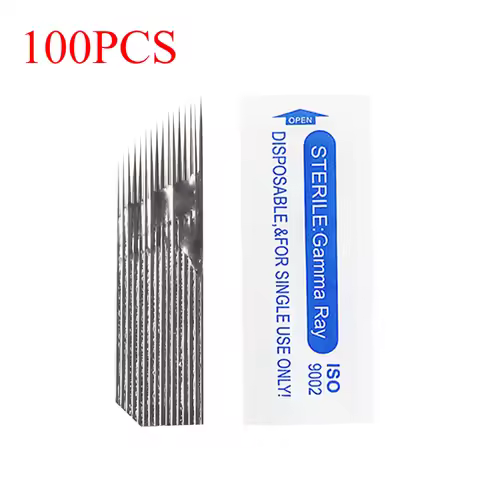 100PC 3 Rows 16Pin Nano Blades Microblading Needles Permanent Makeup Eyebrow Tattoo Microblade 3D Em