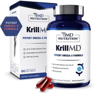 1MD Nutrition KrillMD - Antarctic Krill Oil Omega 3 Supplement with Astaxanthin, EPA, DHA | 2X More 