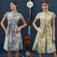 Batik Dress Wanita 303 ICE BLUE & ICE GREEN Batik Dress Couple Batik Dress Modern Batik Dress Couple