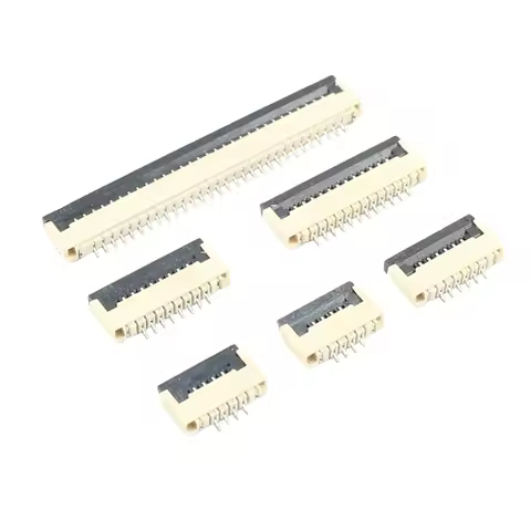 10pcs FPC FFC 1.0mm 1mm Pitch Cable Connector 4P 6P 8P 10P 12P 16P 20P 24P 26P 30P Flip Flat Bottom 