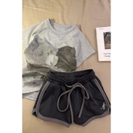 Home Exercise Fitness Hot Girl Hip Shorts Women 2025 High Waist Slimmer Look Small Man Drawstring Th