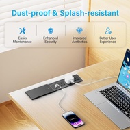 FUNAYA Table Hidden Slide cover Socket Recessed Outlets with USB Type-c Wireless Charge Universal UK