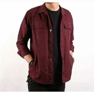 Kemeja pria distro / Kemeja Semi Parka / Kemeja Casual Lengan Panjang Pria Wanita / Baju kemeja cowo