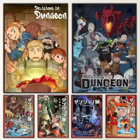 Manga Dungeon Meshi Poster High-definition poster stickers, suitable for bedroom, living room, home 