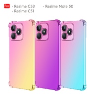 Realme C53 / Realme C51 / Note 50 Case Rainbow Shockproof TPU Silicone Soft Back Casing Cover