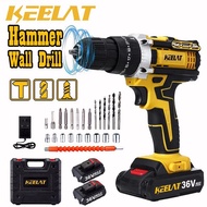 KEELAT KCD005 SG Wall Drill 39 PCS Set Cordless Drill Hand Impact Drill Battery Drill Screwdriver Drill 3Mode 2Spee