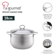 La gourmet Classic 28cm Stainless Steel Casserole with Glass Lid