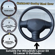 Custom Suede or Carbon Fibre Leather Car Steering Wheel Cover For Mitsubishi Lancer EX 10 Lancer X O