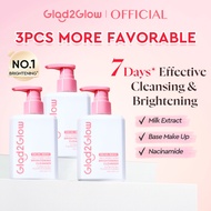 Glad2Glow Milk Amino Acid Gentle Cleanser Face Wash 80ml-Brighten, Calm, Hydrating Skin & Clean Dirt