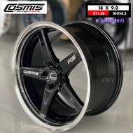 ล้อแม็กขอบ 18x9.0 ET+38 CB73.1 5H114.3🚘🚗 ยี่ห้อ Cosmis รุ่น R-5(YA9967) 🔥(ราคาต่อ1วง)🔥 ขายยกชุด4วง 🌈NEW2022🌈 รับประกันโครงสร้างล้อแม็ก6ปี แท้100%