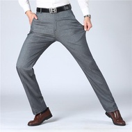Summer Men's Trousers Linen Ice Silk Thin Solid Color Suit Pants Breathable Straight Leg Pants Mens Clothing