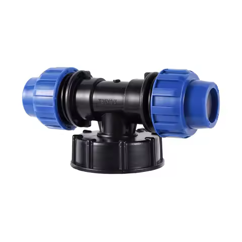 20/25/32mm Plastic PE Tube Tee Connector Water Splitter IBC Water Tank Reducing Tee Pipe T-Shape Joi