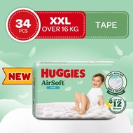 Huggies AirSoft Tape Diapers XXL - 34 pcs