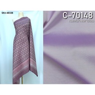 (Fabric Set) 6-Shuttle Silk Real Natural Color (2 Meter Patterned Fabric + 2 Plain Color) Purple-Gra