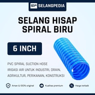 Selang Hisap Spiral Biru 6” inch PVC Spiral Suction Hose Blue Irigasi Sedot Drainase Air Limbah Indu