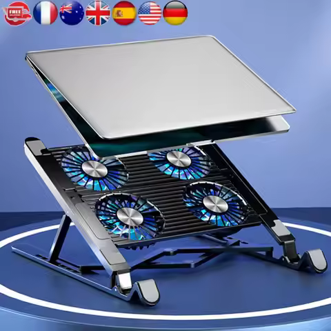 Laptop Cooling Pad with 2/4 Fans Silent Gaming Laptop Cooler Fan RGB 7 Height Portable Laptop Holder