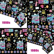 3pcs 137*274CM/53.94*107.87IN Disposable Party Tablecloth, 90s/80s Party Tablecloth, Back To 90s/80s