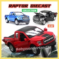 Die Cast 1:32 Pull Back F150 Raptor Pick Up Truck Diecast Alloy Metal Raptor Car Models Kereta Maina