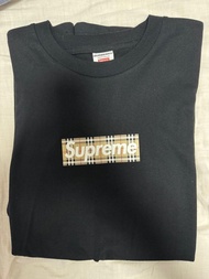 SUPREME BURBERRY BOX TEE SIZE L BLACK