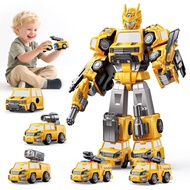 5 in 1 Transform Magnetic Construction Robot Toys Gifts for 3 4 5 6 Year Old Boys Kids, Easy DIY Ass