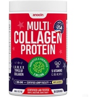 Multi Collagen Peptides w/Prebiotic + Probiotics + Type I, II, III, V, X + Hydrolyzed Collagen Powde