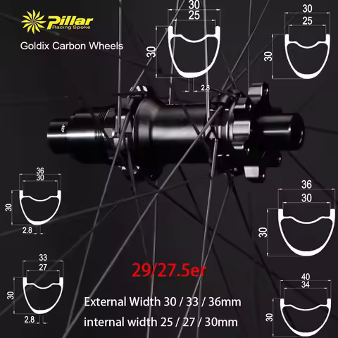 1280g MTB Carbon Wheelset 29er/27.5er Ratchet System 36T M370 Hub Pillar TB2015 Spokes 28H ‌Mullet‌ 