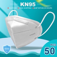 100 PCS KN95 Mask Original 50 Pcs 5 ply Face Mask N95 Face Mask Washable Mask White Color Kn95 Mask with Design Beauty Face Shield Earloop