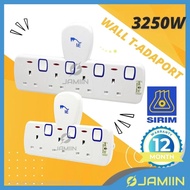 GLOBAL PRO Sirim T Adaptor Wall Extension Soket Plug Adapter  Extension Plug Extension Cord Universa
