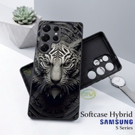 Samsung S21/S22/S23/S24/S25/S26 Ultra Glass Softcase Cover | GM15 | Tiger/Lion/Dragon Naga Design