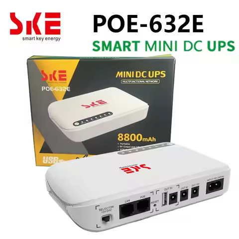 SKE Mini DC UPS Portable Battery Backup 8800mAh Power Adapter DC 5V/9V/12V POE 15V/24V 17W Uninterru