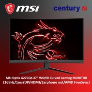 MSI Optix G27CQ4 27" WQHD Curved Gaming MONITOR (165Hz/1ms/DP/HDMI/Earphone out/AMD FreeSync)