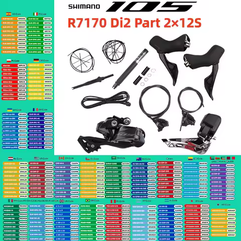Shimano 105 Di2 R7170 Electronic Part 2x12s Only R7170 Shifter Brake R7150 Front Rear Derailleur DN3