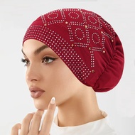 2025 New Turban Cap for Women Stylish Glitter Diamonds African Head Wraps Muslim Headscarf Bonnet El