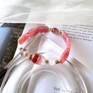 紅紋石手排設計 紅兔毛貔貅 超七金草莓 馬島月光 桃花滿滿招財好