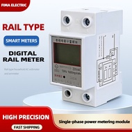 Digital AC meter, DIN rail type,220V/230Vsingle-phase kilowatt-hour meter, smart watt meter