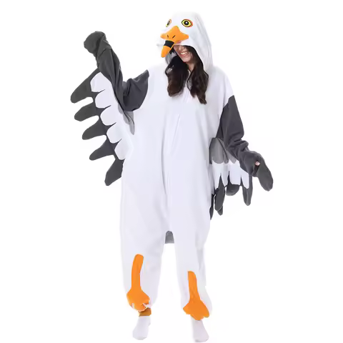 Animal Kigurumi Costume Halloween Onesie Seagull For Women Men Adult Pyjamas Cartoon Pajama Cosplay 