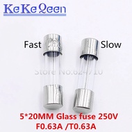 fuse 1pcs 10pcs/lot 5*20MM 6*30MM F630mA/T630mA 250V 6*30 5*20 F0.63A T0.63A  Slow / Fast Blow Glass
