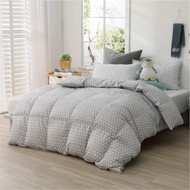 雙人/冬月羽絨被/好收納、可機洗、免被套、超保暖-格紋灰