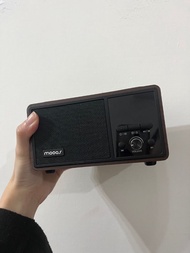 韓國Mooas 藍牙音響 復古收音機 (無線充電+時鐘 可攜帶外出) 現貨多件