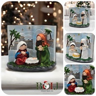 Holy Family Nativity in a Book Design Whimsical Handcrafted Christmas Figurine +Size:7.4x5.6 inches