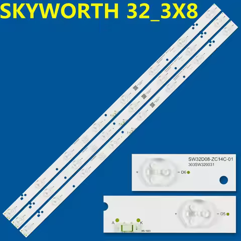 595MM LED Backlight Strip 8lamps SKYWORTH 32_3X8 NEXT-YE-32E36S SW32D08-ZC14C-01 DL3270 Monitor Pane