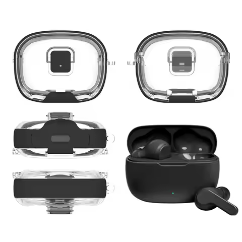 Earphone Case Covers For JBL Vibe Beam/Vibe Beam 2/Vibe 200TWS with Carabiner & Holder Transparent T