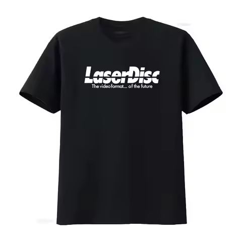 2026 Vintage Washed Laser Disc VHS Logo Print T-shirt Funny Movie Country Music Casual Tee Gift For 