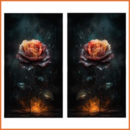 Car Pillar Decals Waterproof B-Pillar Roses Sticker 2X Waterproof B-Pillar Sticker Scratch Cover Sun