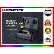 [ READY STOCK ] MONSTER Champion Airlinks Bluetooth 5.0 IPX8 Waterproof True Wireless Earbuds