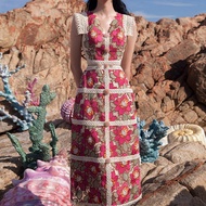 Vietnam Thai Street Wear Designer Women's Summer New Style Embroidered Floral French Dress Vacation