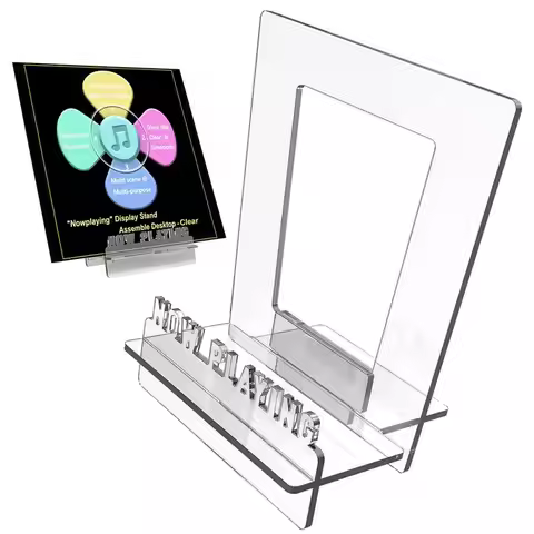 Acrylic Now Playing Vinyl Record Stand, Clear Record Display Stand for Vinyl Records and LP Records 