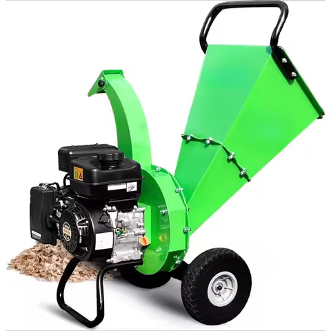 Wood Chipper Shredder, 7HP 212cc Gas Powered Heavy Duty, 3" Max Wood Diameter Capacity, 15: 1 Reduct