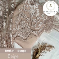 Paket Lengkap Kain Bridesmaid / Kain Satin + Brokat By Emerald Textile - Bunga